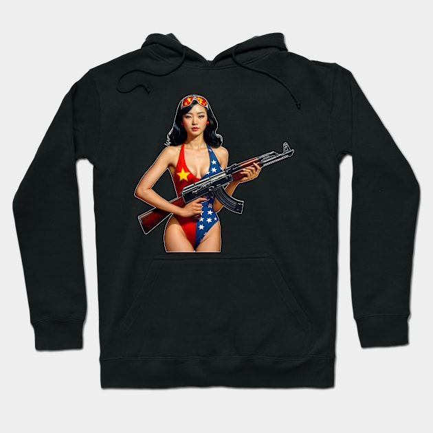 Pinup Girl Hoodie by Rawlifegraphic